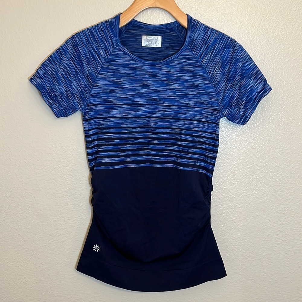 Athleta Blue Athletic Short Sleeve Shirt